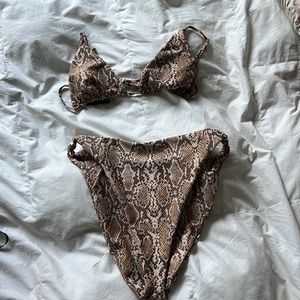 High waisted snake print bikini